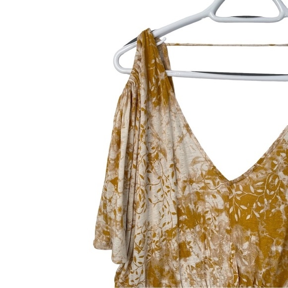 Free People Size Large Abracadabra Cold Shoulder Floral Top Blouse OB385518 - Picture 4 of 16